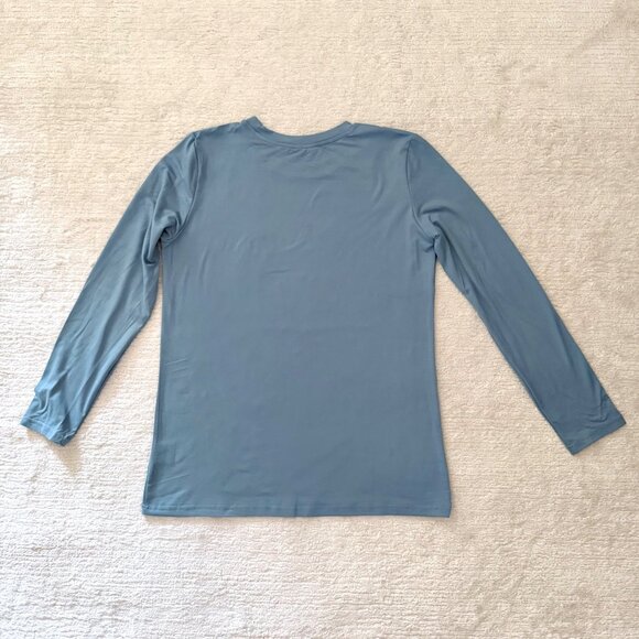 Imagine Peace Long Sleeve Top Size S Light Teal Blue Retro Musiccore Style - Picture 8 of 8